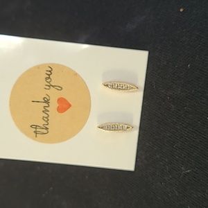 Marquise Sahped Gold and CZ earrings